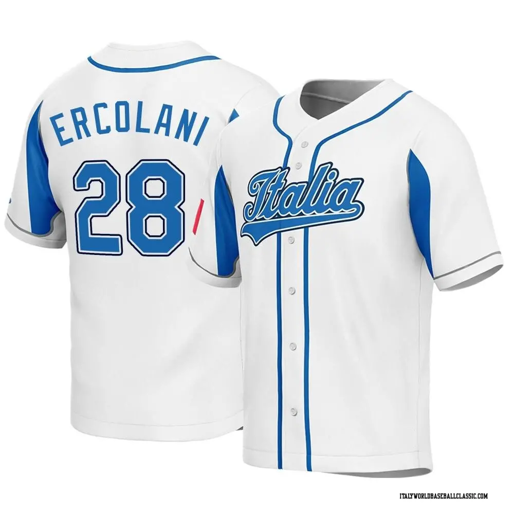 Men's Italy Baseball White 2023 World Baseball Classic Replica Jersey